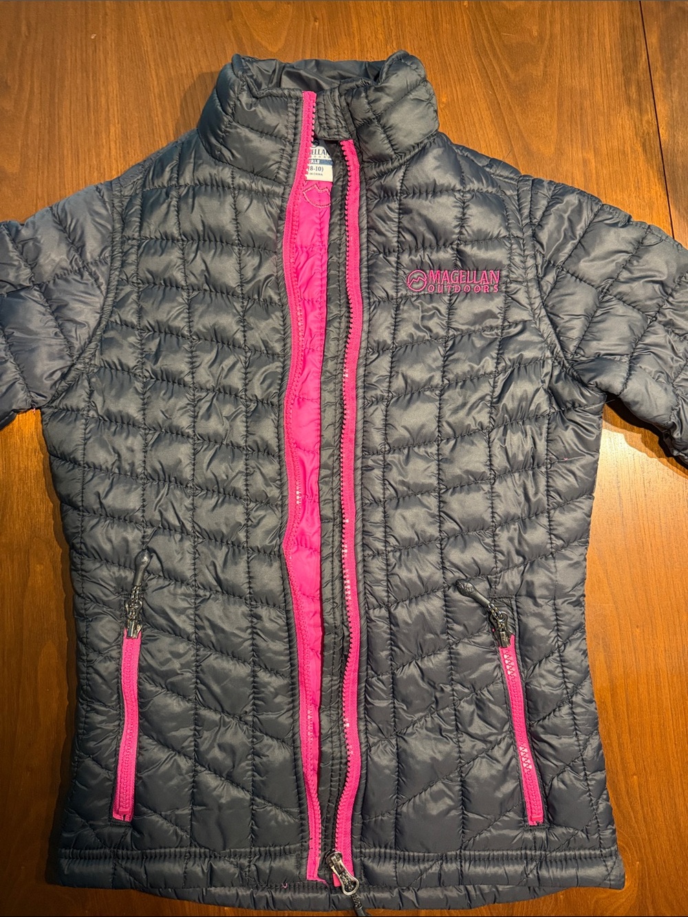 Magellan Outdoors black Jacket with Pink Trim for Girls